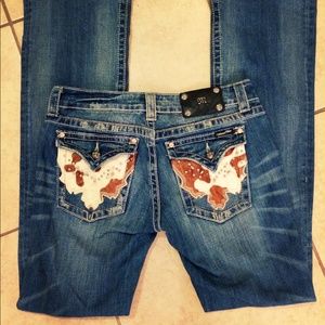 Cowhide Miss Me Jeans!!