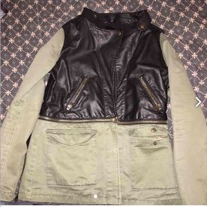 Green & black leather jacket