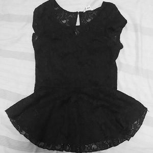 Black lace pedlum top