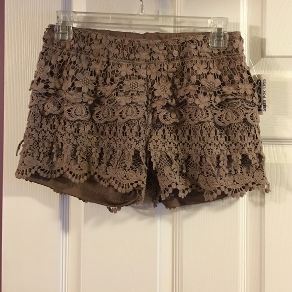 Brown lace shorts