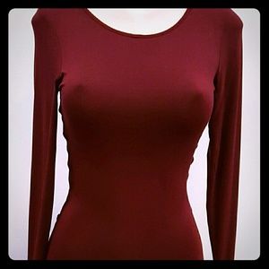 Burgundy OPEN BACK DRESS