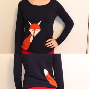 Navy Blue Fox Sweater
