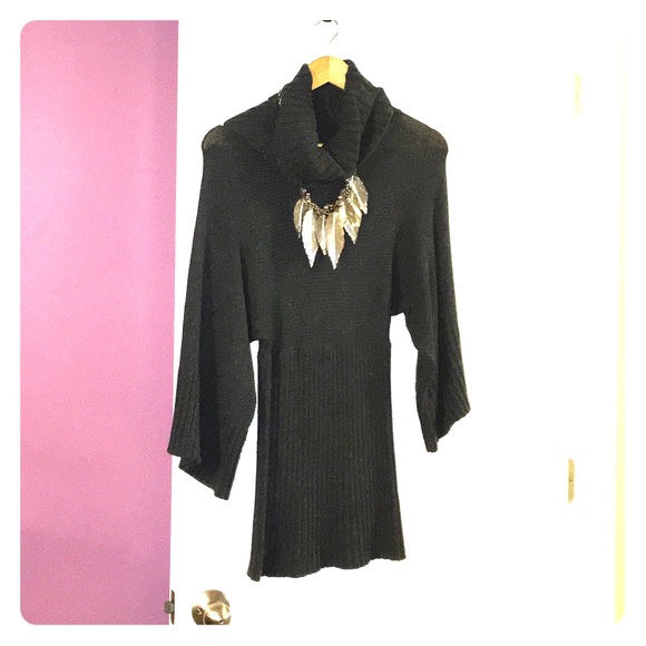 Dark grey sweater dress