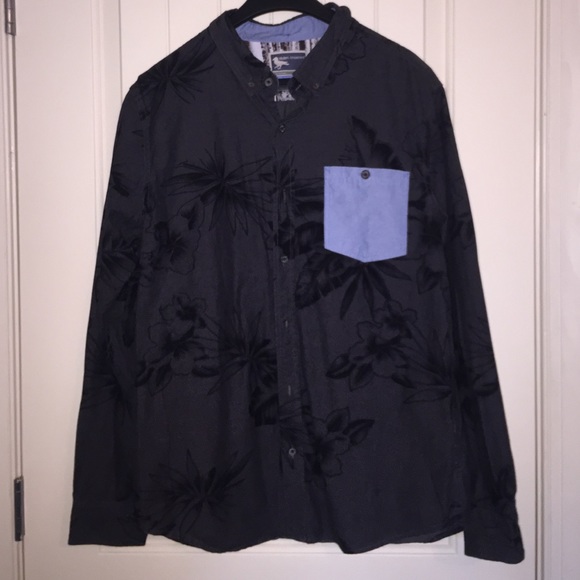 💙 MENS Modern Amusement long sleeve button down💙