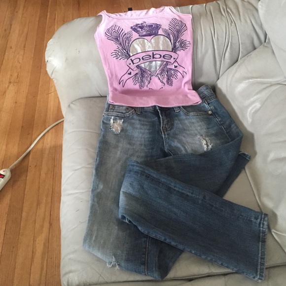 Jeans. Comes with adorable Be-Be top, size Medium
