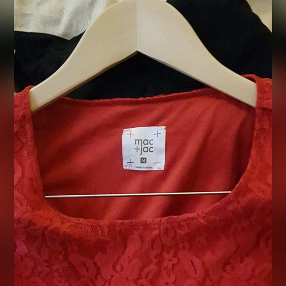 Red Mini Lace Dress - Picture 2 of 4