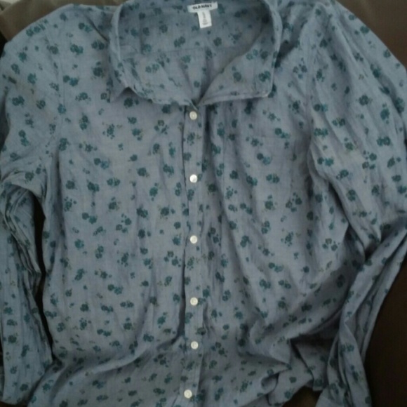 Old navy flower print denim button up