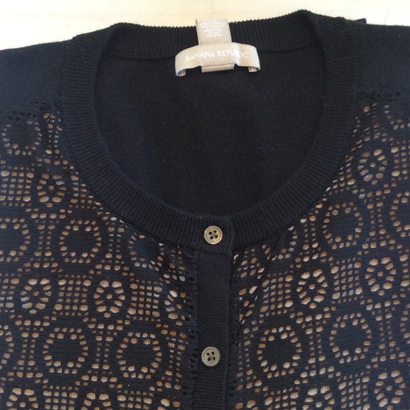 Banana Republic Black & Tan Cardigan  Xtra Lrg.  6