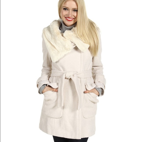 Sold!Ivanka Trump White Fur Wool Coat