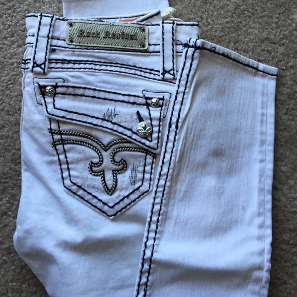 Rock Revival white skinny jeans with black stitch - Picture 4 of 4