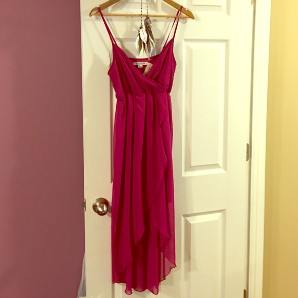 Berry high-low dress