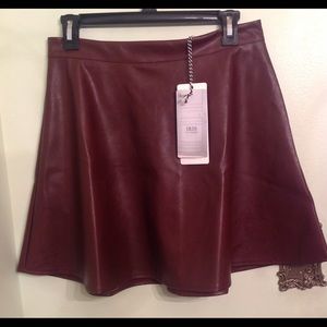 Brown Leather Skirt