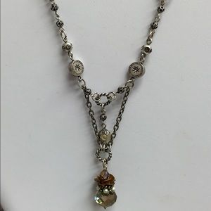 Vintage Boutique Victorian Rose and Crystal Necklace, Boutique-NWT