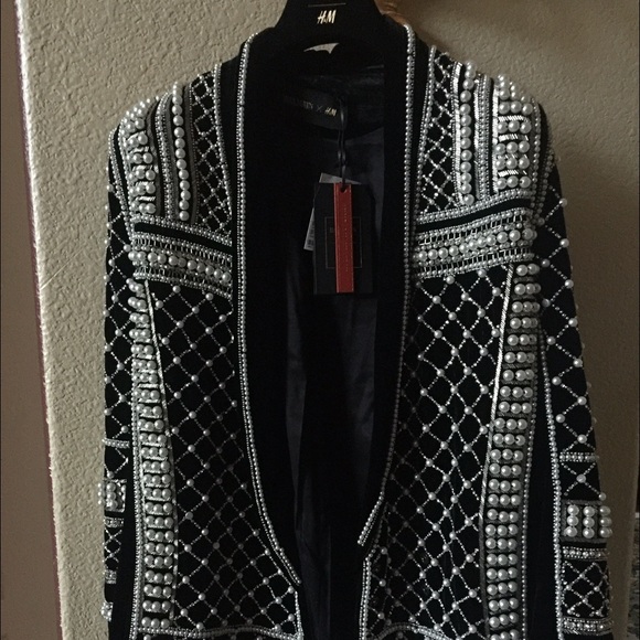 Balmain h&m Kendall Jenner beaded jacket sz 4 - Picture 4 of 4