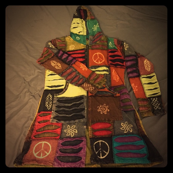 Multicolored, patchwork hippy jacket