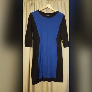Blue Colorblock Sweater Dress