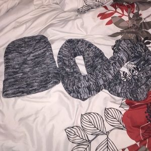 VS PINK grey beanie and infinity scarf