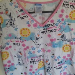 Frozen size small scrub top