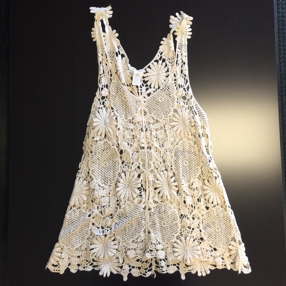 Long crocheted style tank top
