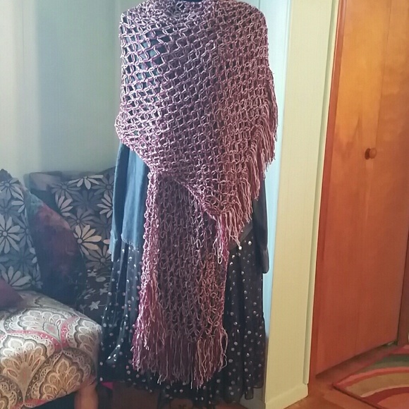 Hand made Crocheted Prayer Shawl Scarf Wrap - Picture 3 of 4
