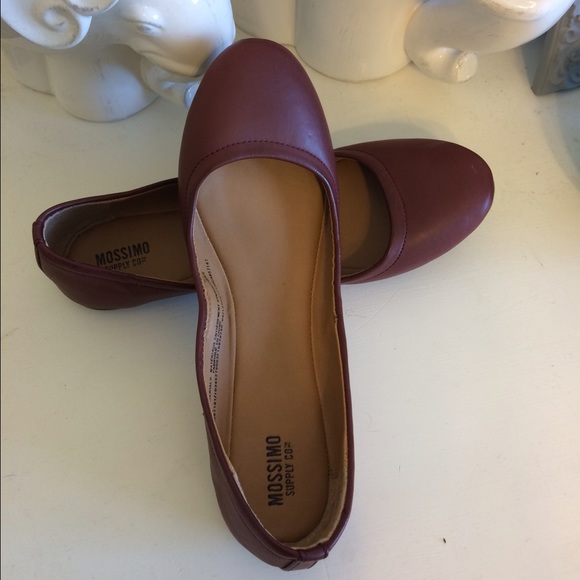Burgundy colored flats