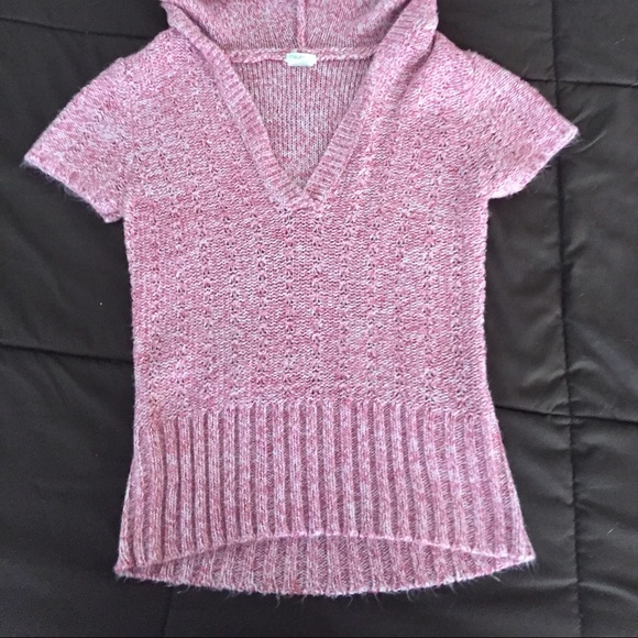 Short sleeve knitted hooded sweater - Picture 2 of 3