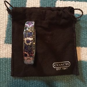 Silver toned Coach Bracelet