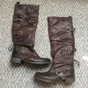 Worn once Boutique 9 knee high brown leather boots