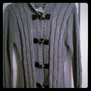 Gray hooded  cardigan sweater