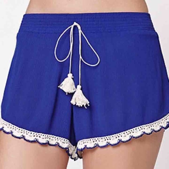 PacSun LA Hearts High Waisted Blue Flowy Shorts