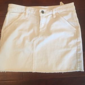 Dénim white mini skirt