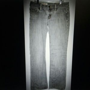 Express size 4 low rise bootcut gray denim jeans