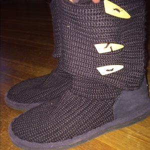 Deep purple knit Bearpaw boots
