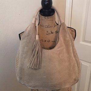 Taupe suede bag