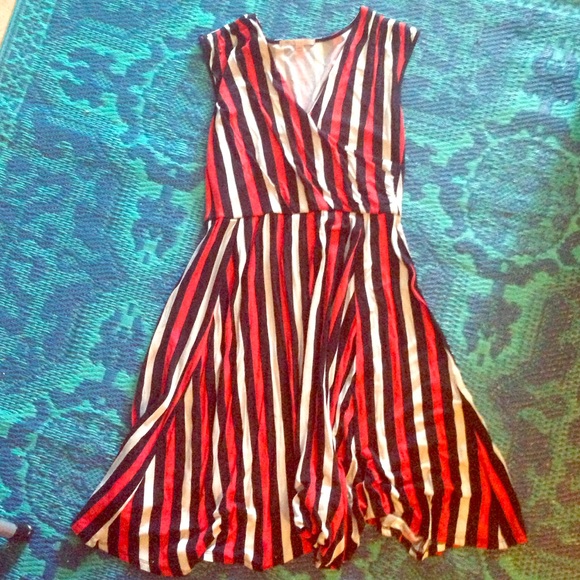 Gap Stretchy Striped Wrap Dress