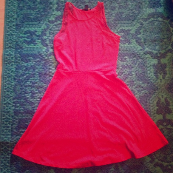 Like New Pink H&M Dress with Lace Accent