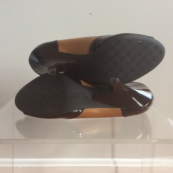 Like NEW Franco Sarto Open-Toe Leather Wedge - Picture 3 of 3