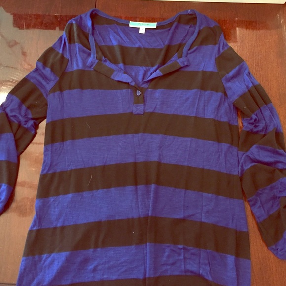Pleione Blue/black stripe shirt
