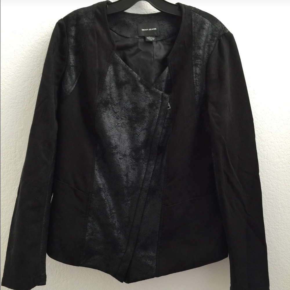 NWT dkny jeans black zipped jacket size L