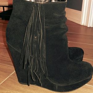 Steve Madden fringe booties