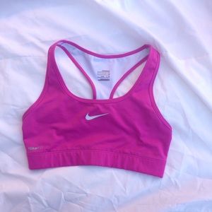 Pink nike sports bra