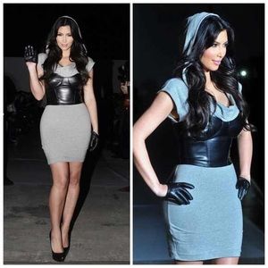 BEBE Grey hooded mini dress