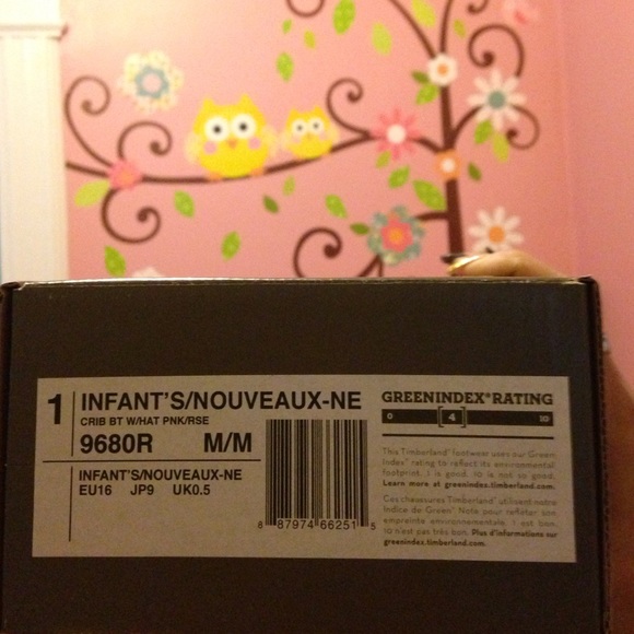 Infant pink Timberland booties sz 1. - Picture 2 of 2