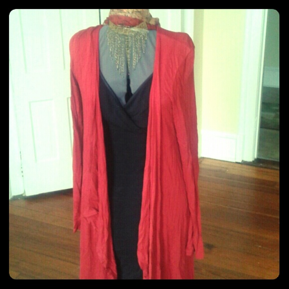 Long, red, long sleeved fly-away by BKE