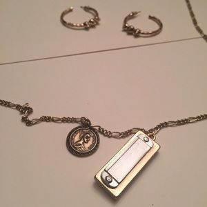 Long necklace and earrings