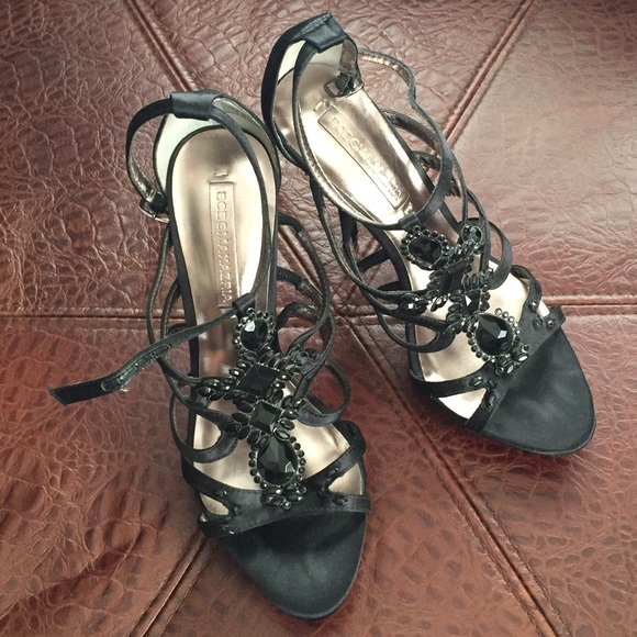 BCBGMAXAZRIA black silk high heels