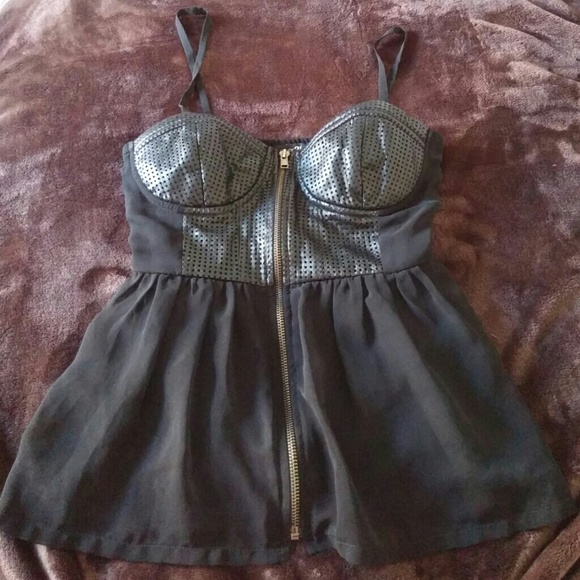 Spaghetti Strap pleather top