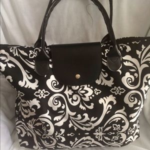 Black and White Damask Tote Bag