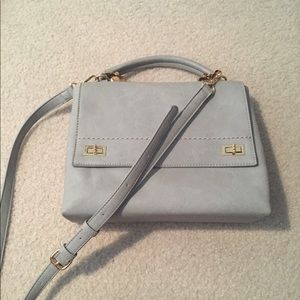 Light gray double flap purse