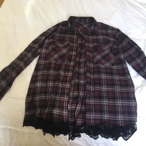 Flannel with lace on bottom